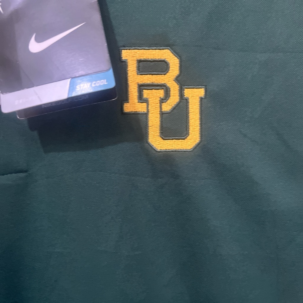 Nike Golf Mens Small Green and yellow Baylor University Dri Fit polo shirt - Picture 5 of 5